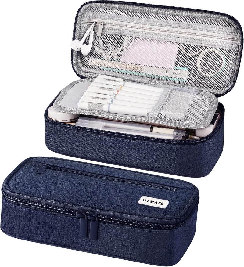 WEMATE Pencil Case, Large Storage Organizer for Stationery, Back - to - School Essential, Teacher Must - have, Big Pencil Pouch, Marker Case School Supplies for College & High School - Image 1